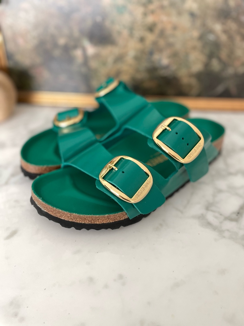 Birkenstock Arizona Big Buckle Digital Green Sandals Size 39
